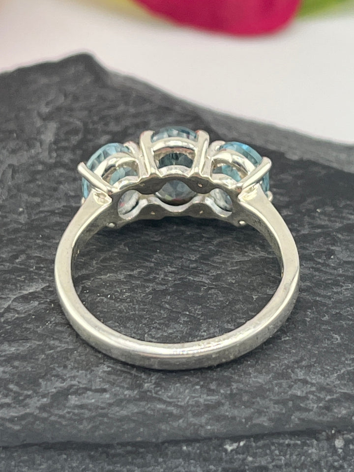 Blue Topaz and 925 Sterling Silver Ring