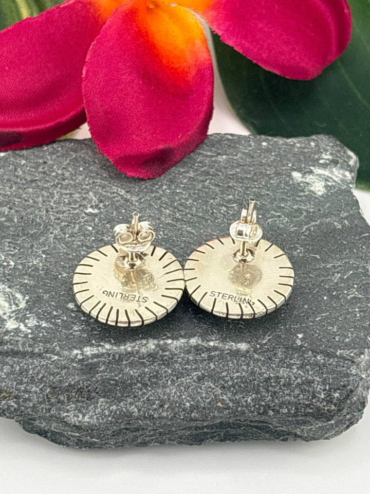 Orange Spiny Oyster Stud Earrings