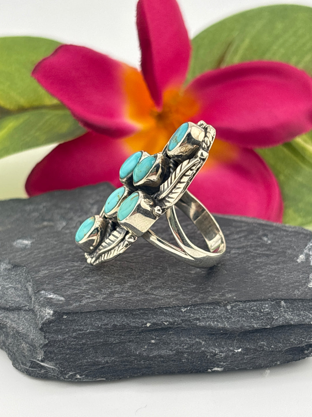 Turquoise and 925 Sterling Silver Ring Size 6