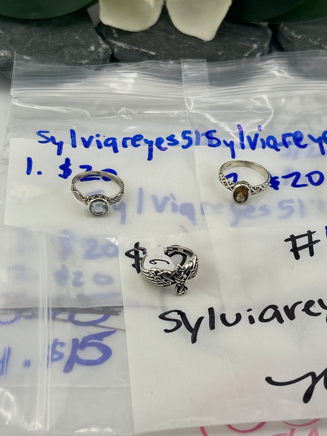 RESERVED FOR:  Sylviareyes517 - 5/26/2025 tiktok A.M Live Show - 3 Sterling Silver Items