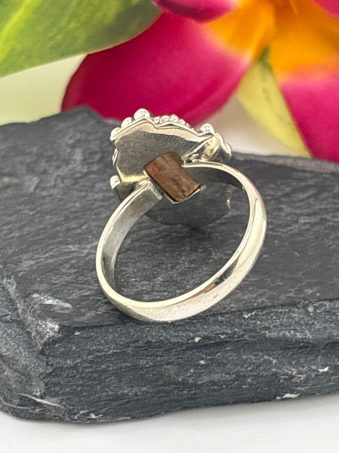 Raw Orange/Yellow Tourmaline and 925 Sterling Silver Ring Size 10