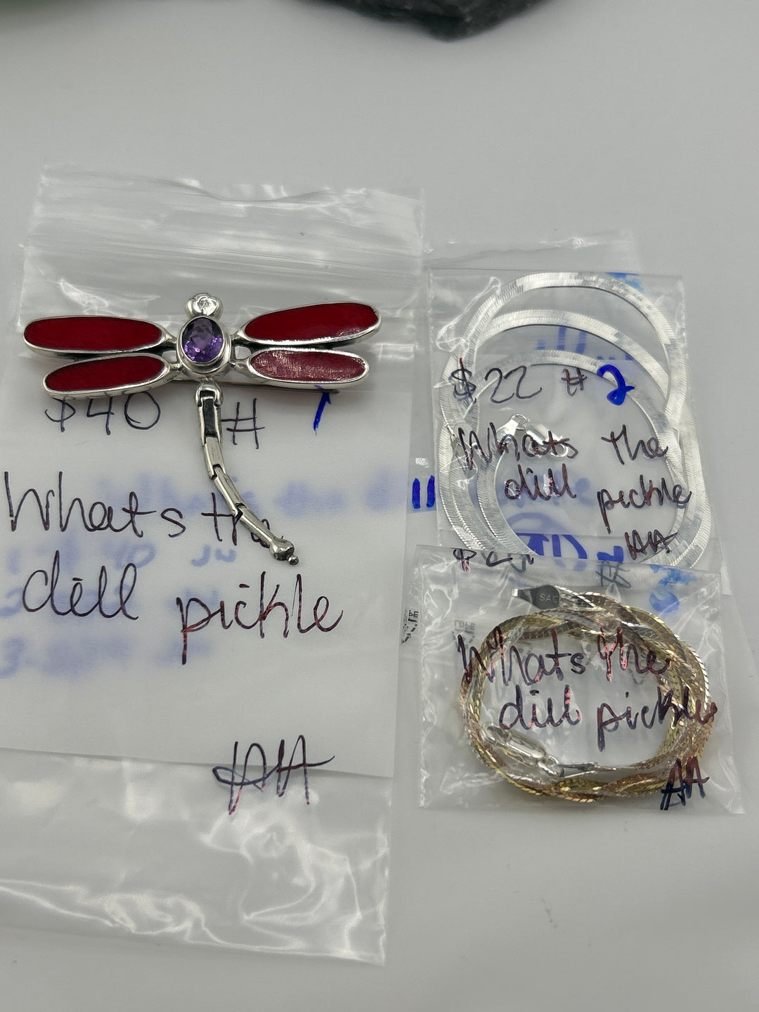 RESERVED FOR:  What's the dill pickle- 4/14/2025 tiktok Live Show -3  Sterling Silver Items