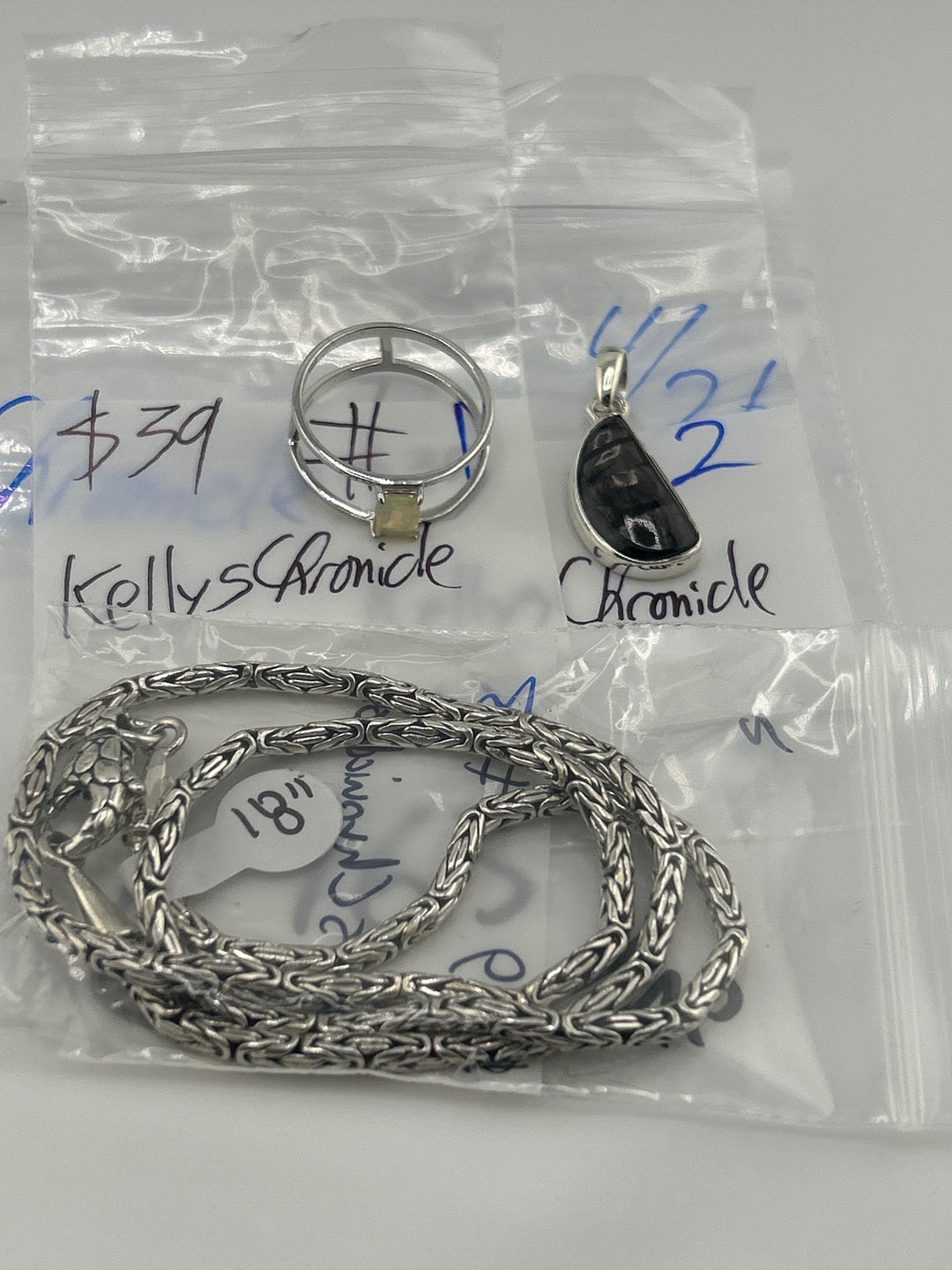RESERVED FOR: KellysChronicle - 4/26/2025 tiktok Live Show - 3 Sterling Silver Items