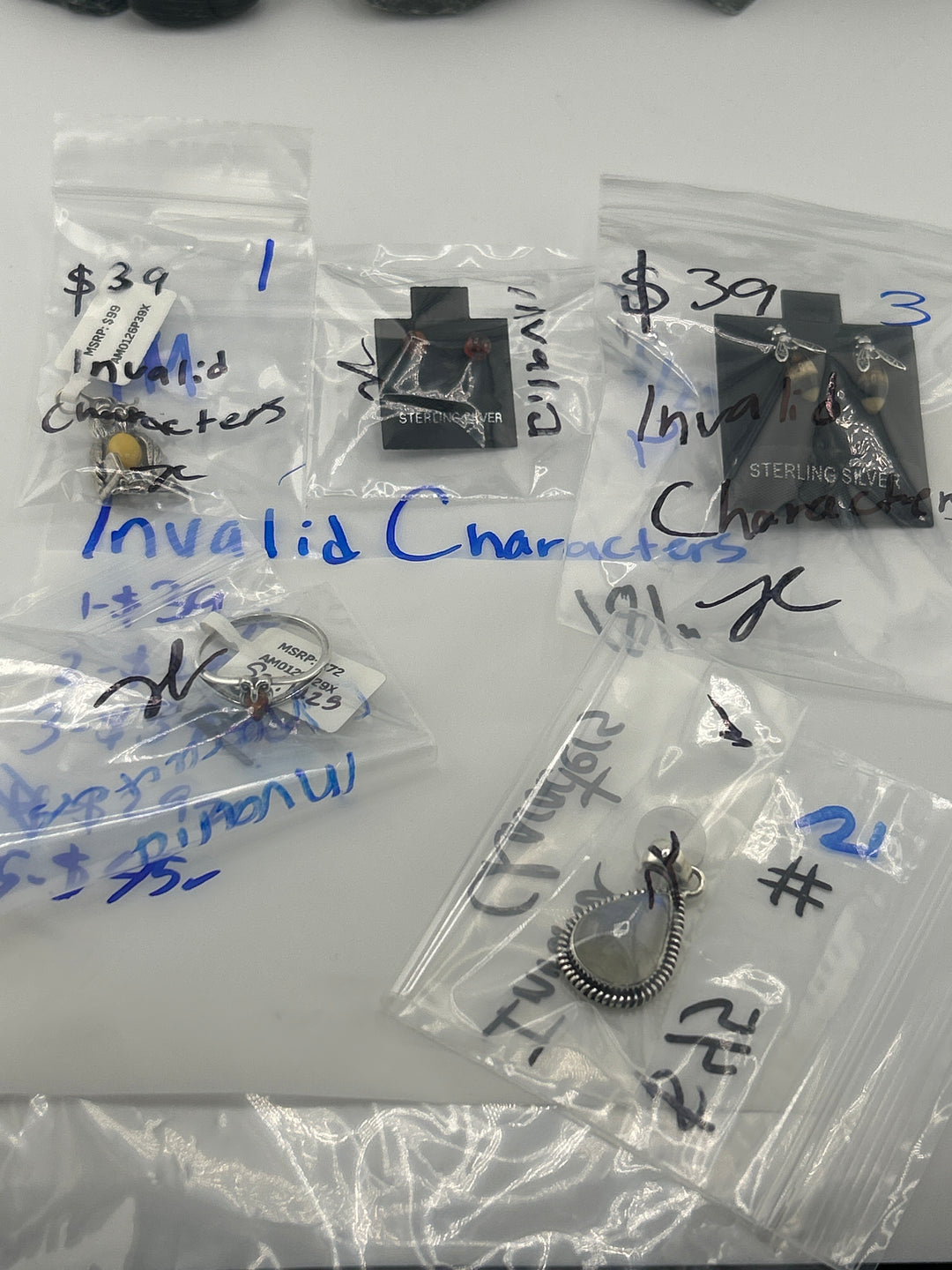 Invaild Characters - 1/25/26 PM - 5 925 Sterling Silver Items