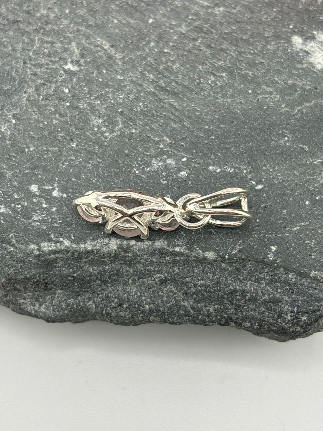 3 Stone Morganite Pendant