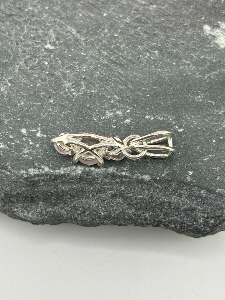 3 Stone Morganite Pendant