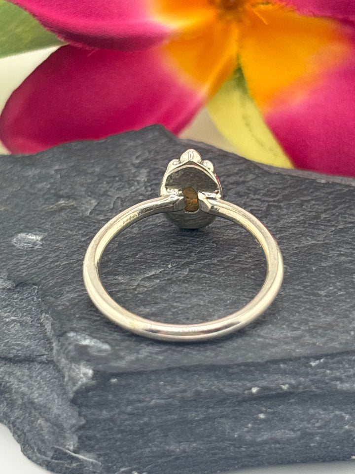 Tourmaline and 925 Sterling Silver Ring Size 8