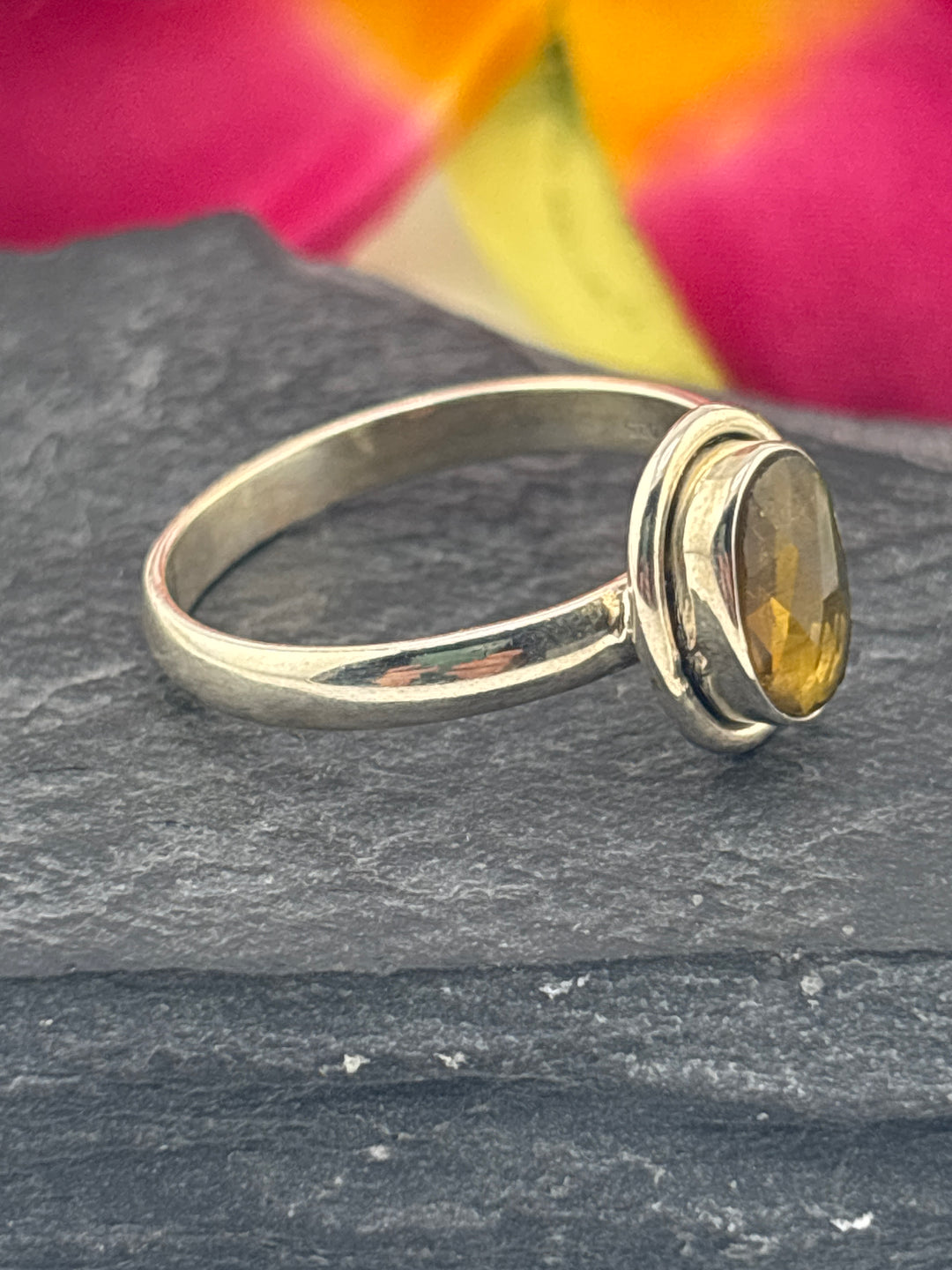 Tourmaline and 925 Sterling Silver Ring Size 10