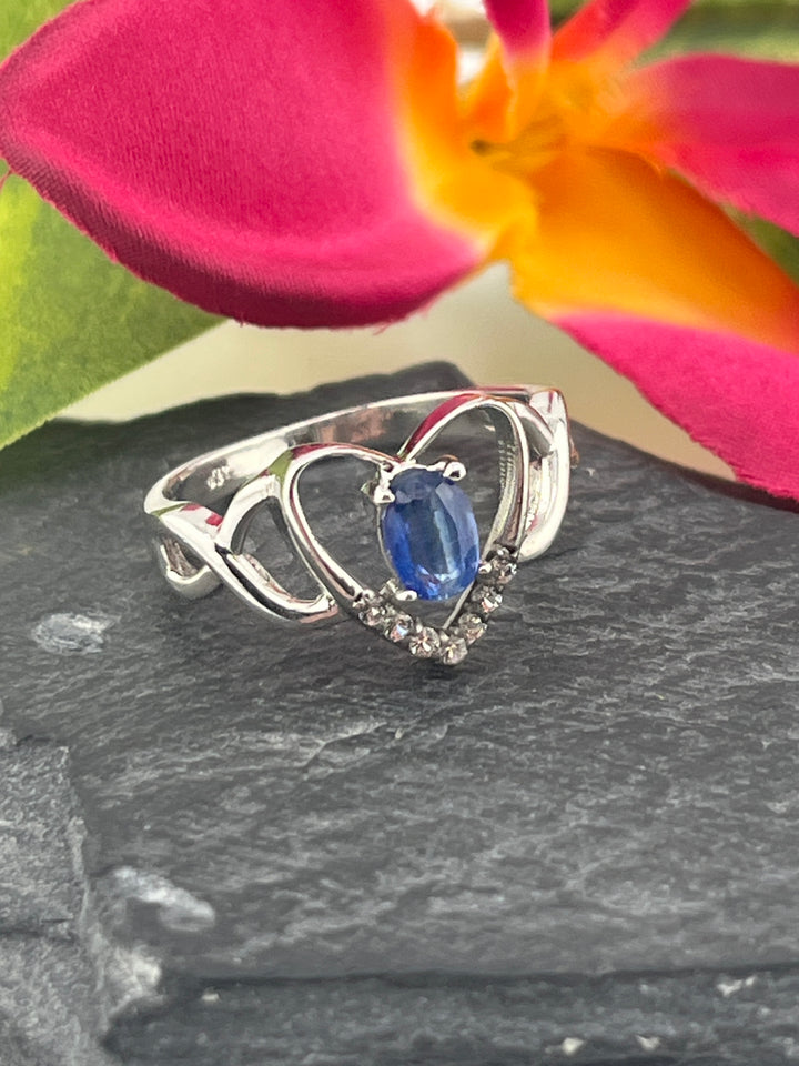 Blue Sapphire and 925 Sterling Silver Ring