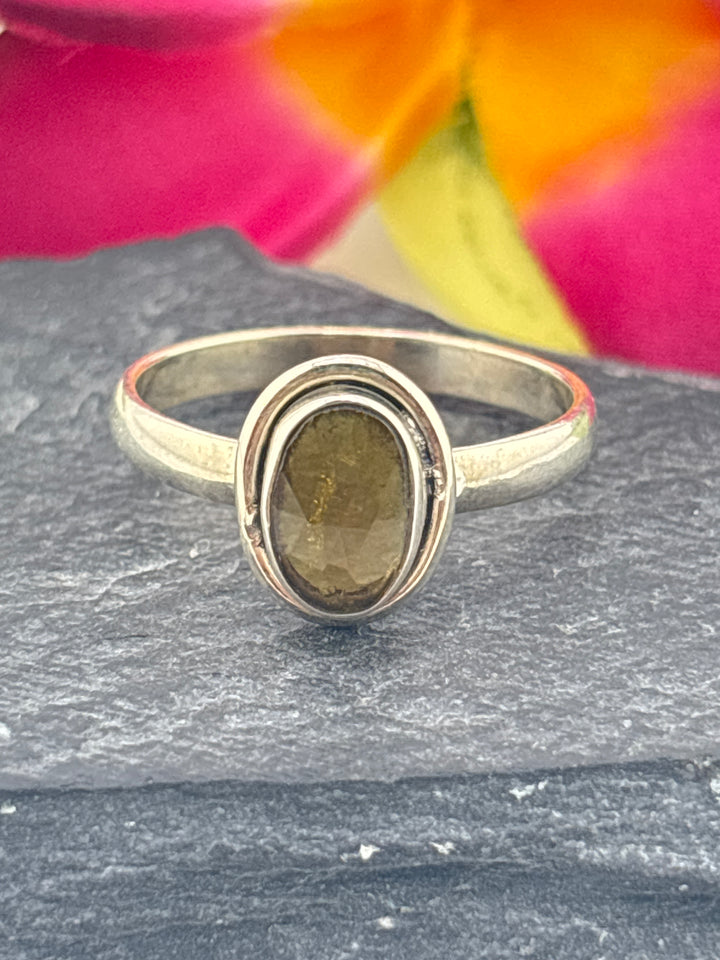 Tourmaline and 925 Sterling Silver Ring Size 10