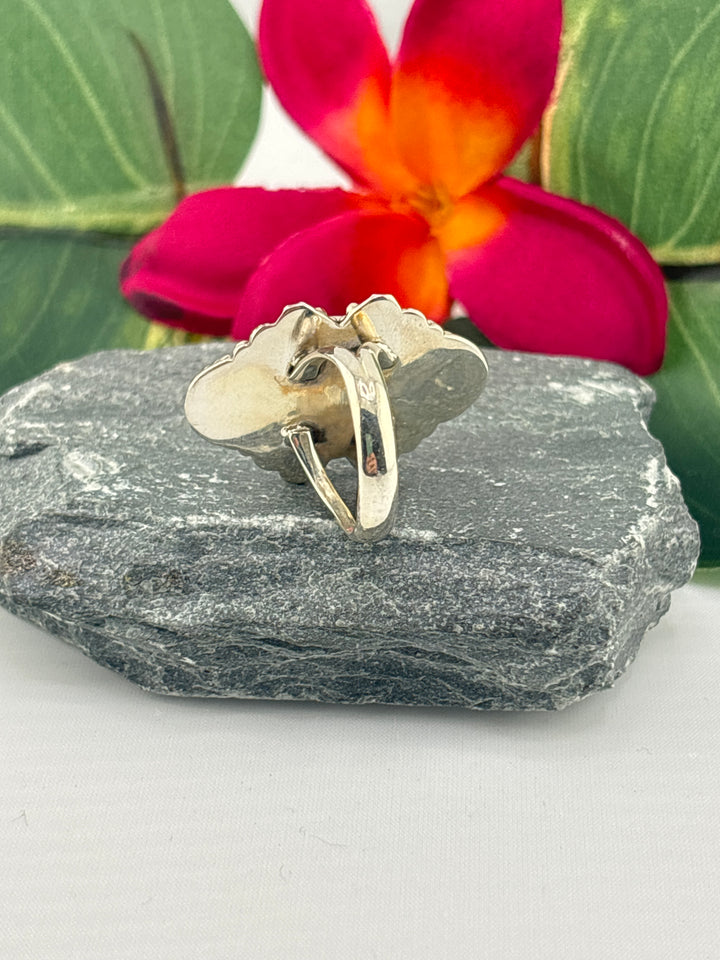 Spiny Oyster Copper Turquoise Ring Size 6