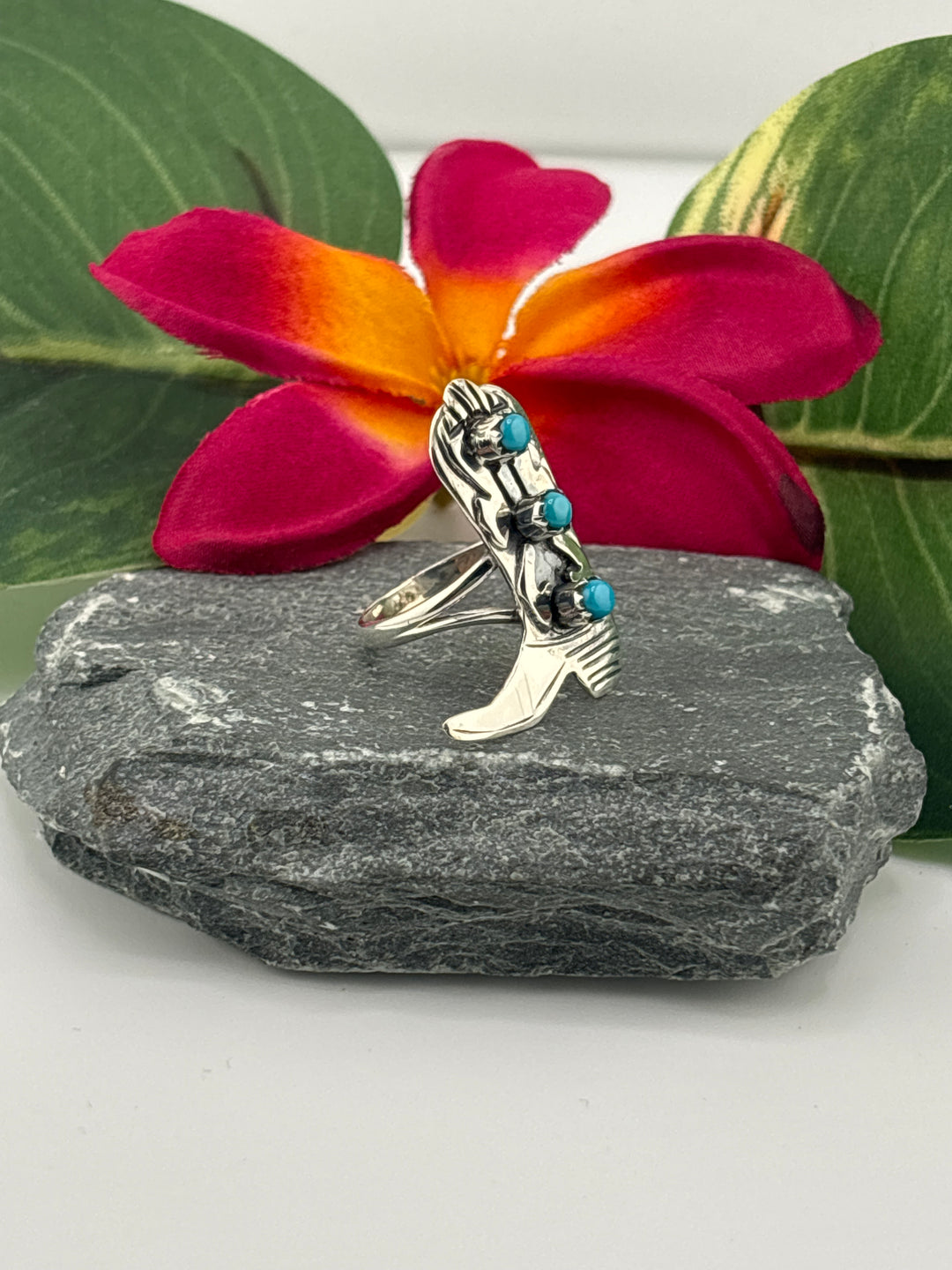 Turquoise Cowboy Boot Ring Size 8.5