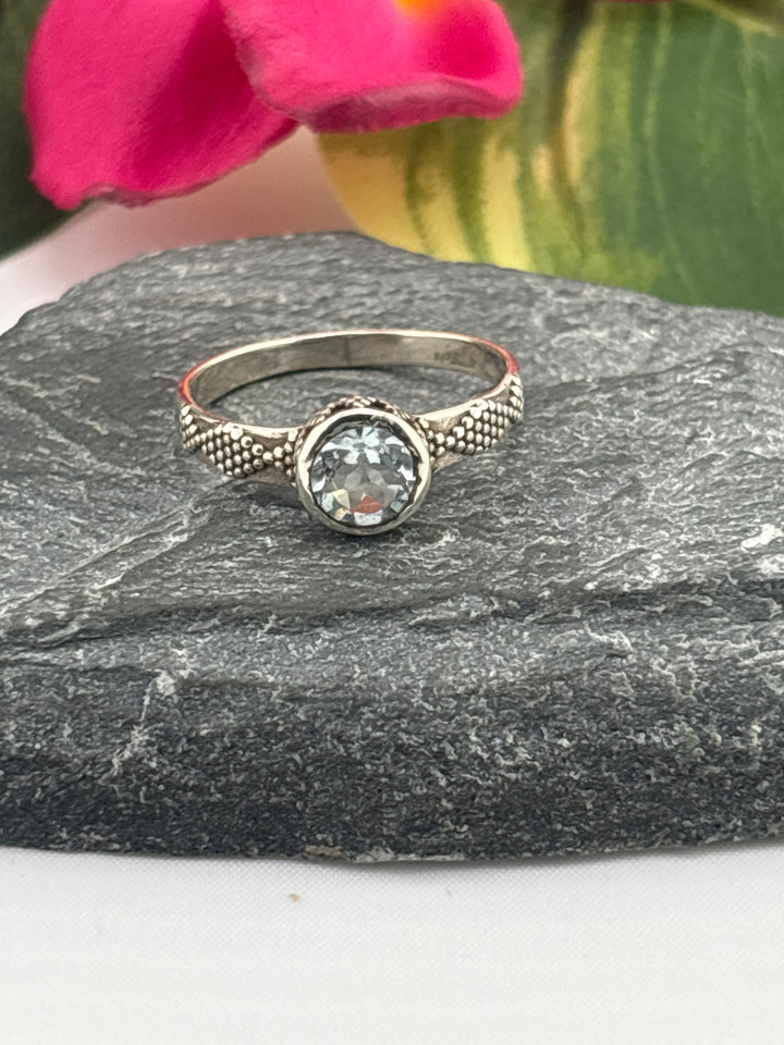 Aquamarine and 925 Sterling Silver Ring Size 9