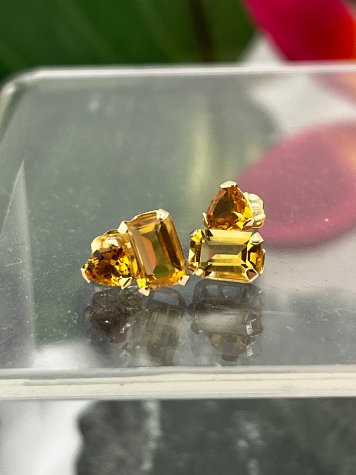 14K Gold Citrine Earrings