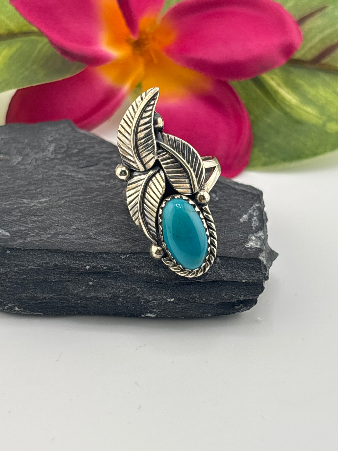 Turquoise and 925 Sterling Silver Ring Size