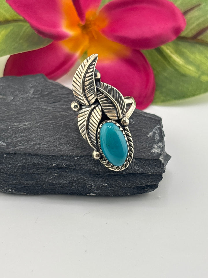Turquoise and 925 Sterling Silver Ring Size