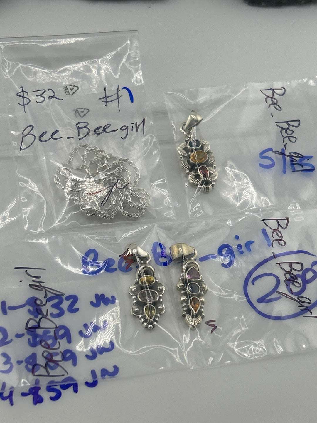 RESERVED FOR:  Bee_Bee_girl- 5/15/2025 tiktok Live Show -4  Sterling Silver Items