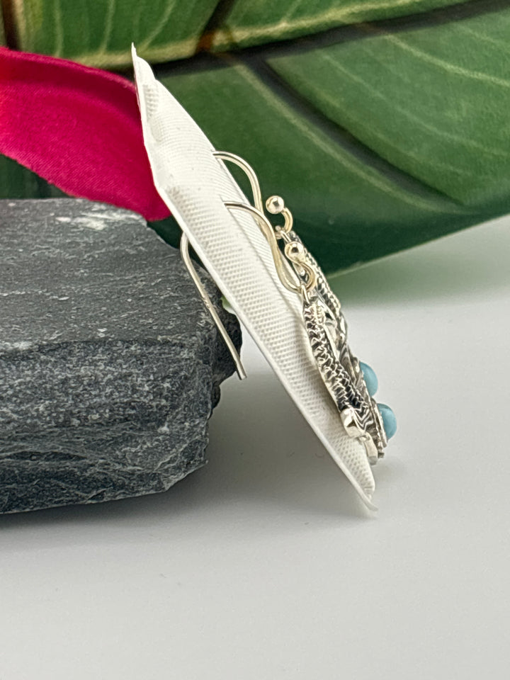Larimar Mermaid Dangle Earrings