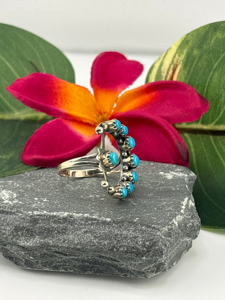 Star & Moon Turquoise Ring Size 10