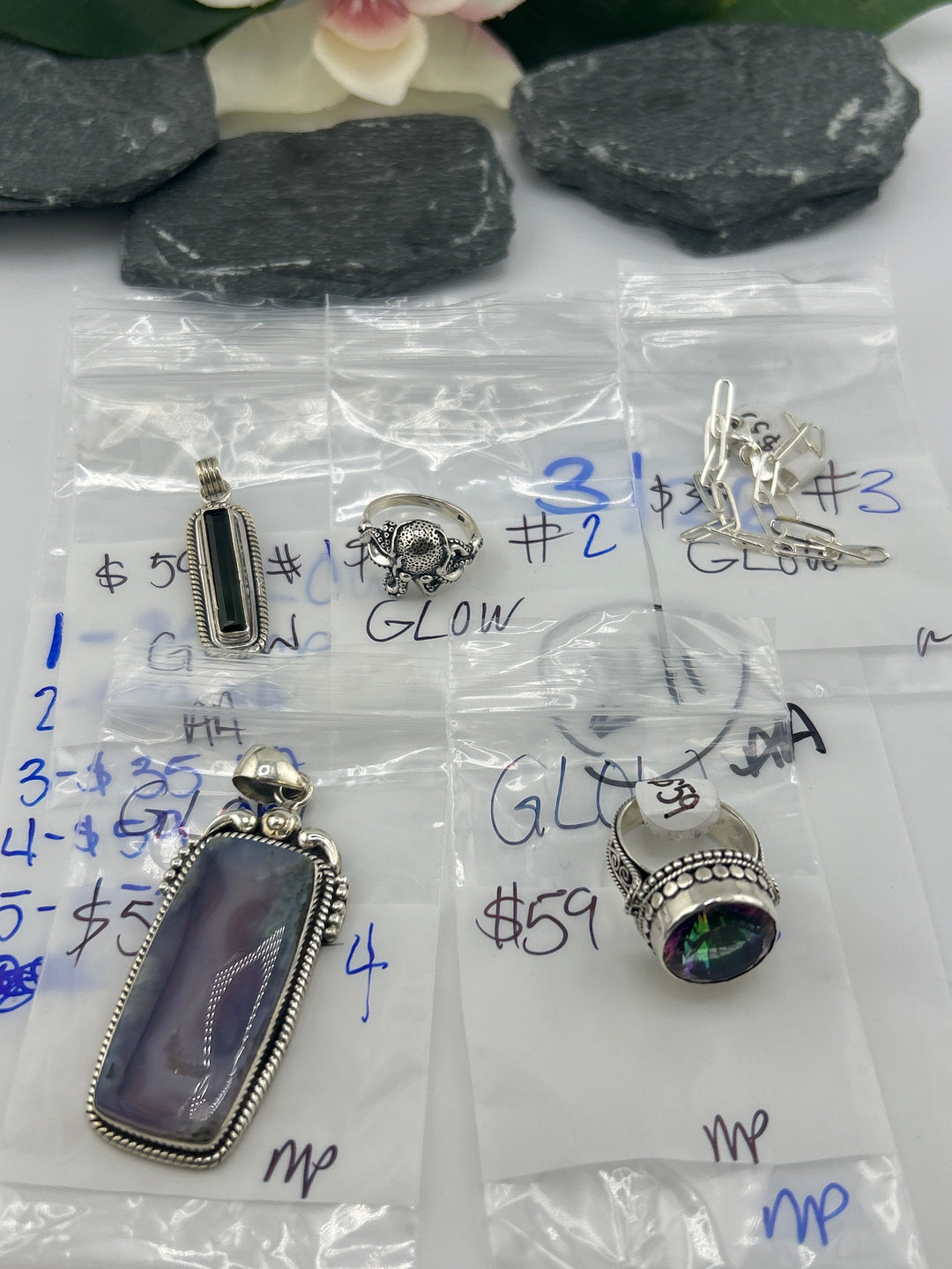 RESERVED FOR: GLOW  - 3/26/2025 tiktok Live Show - 5 Sterling Silver Items