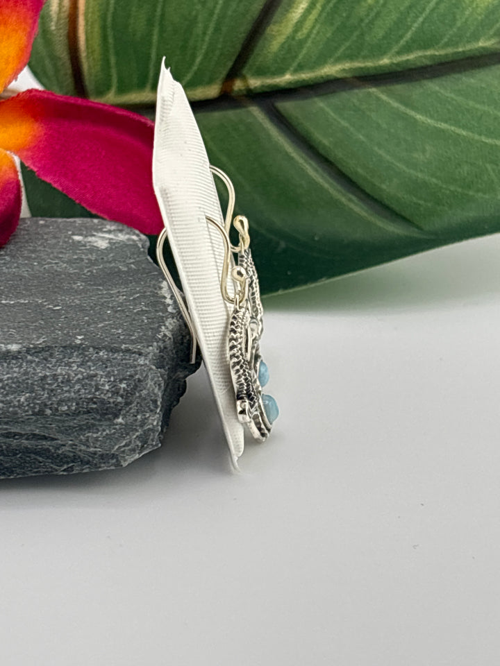 Larimar Mermaid Dangle Earrings