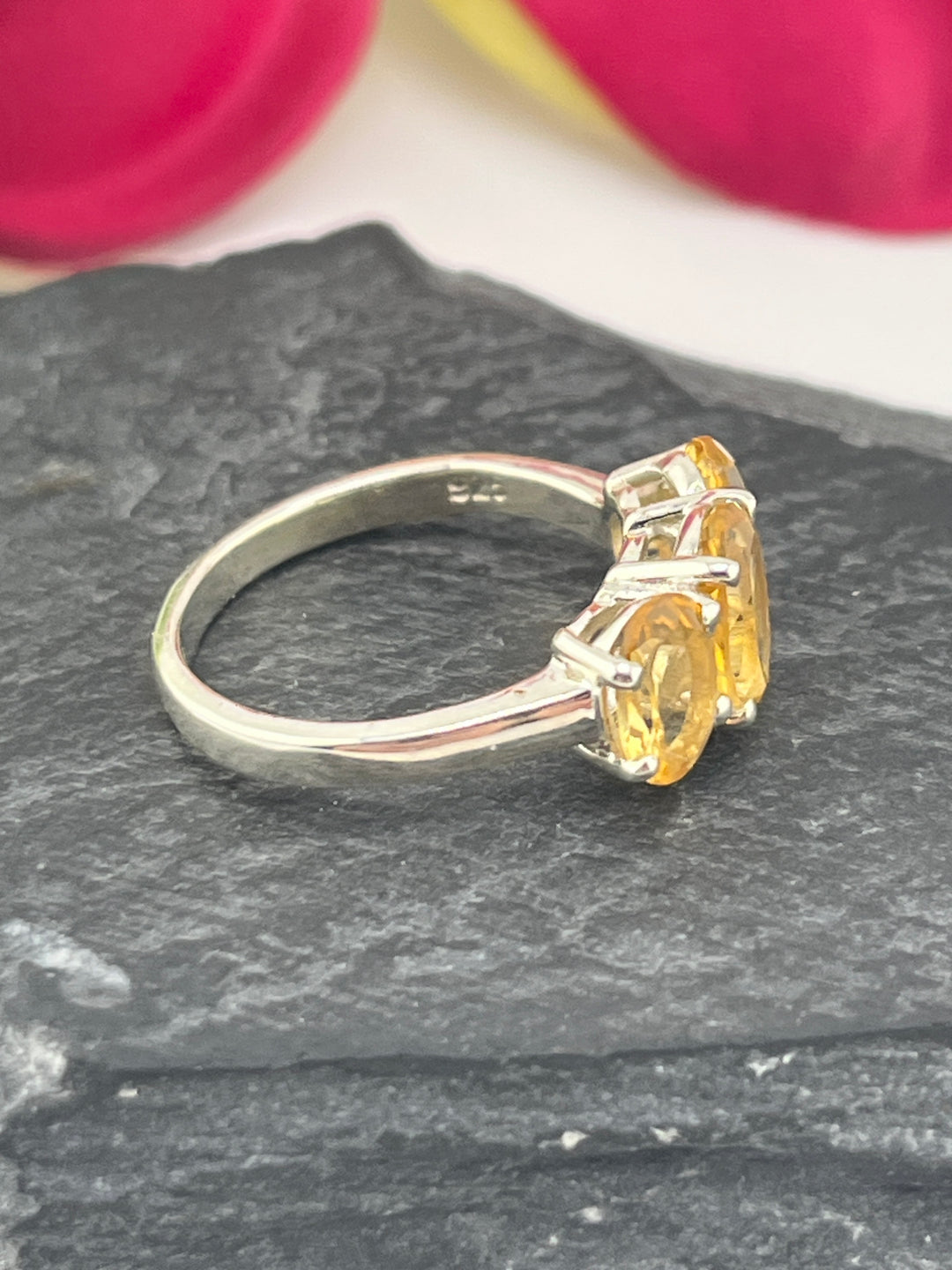 Citrine and 925 Sterling Silver Ring