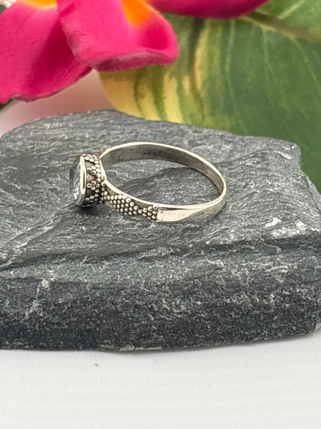 Aquamarine and 925 Sterling Silver Ring Size 9