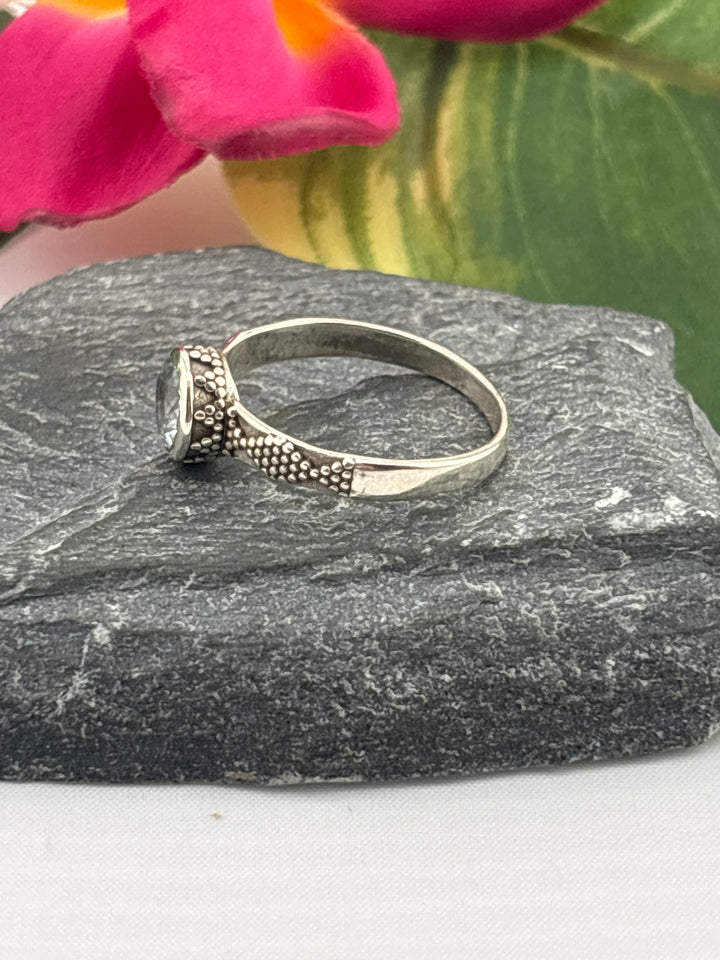 Aquamarine and 925 Sterling Silver Ring Size 9