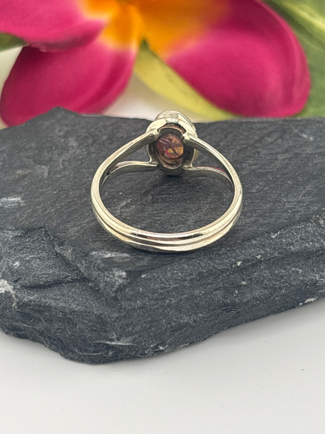 Pink Tourmaline and 925 Sterling Silver Ring Size 9.25