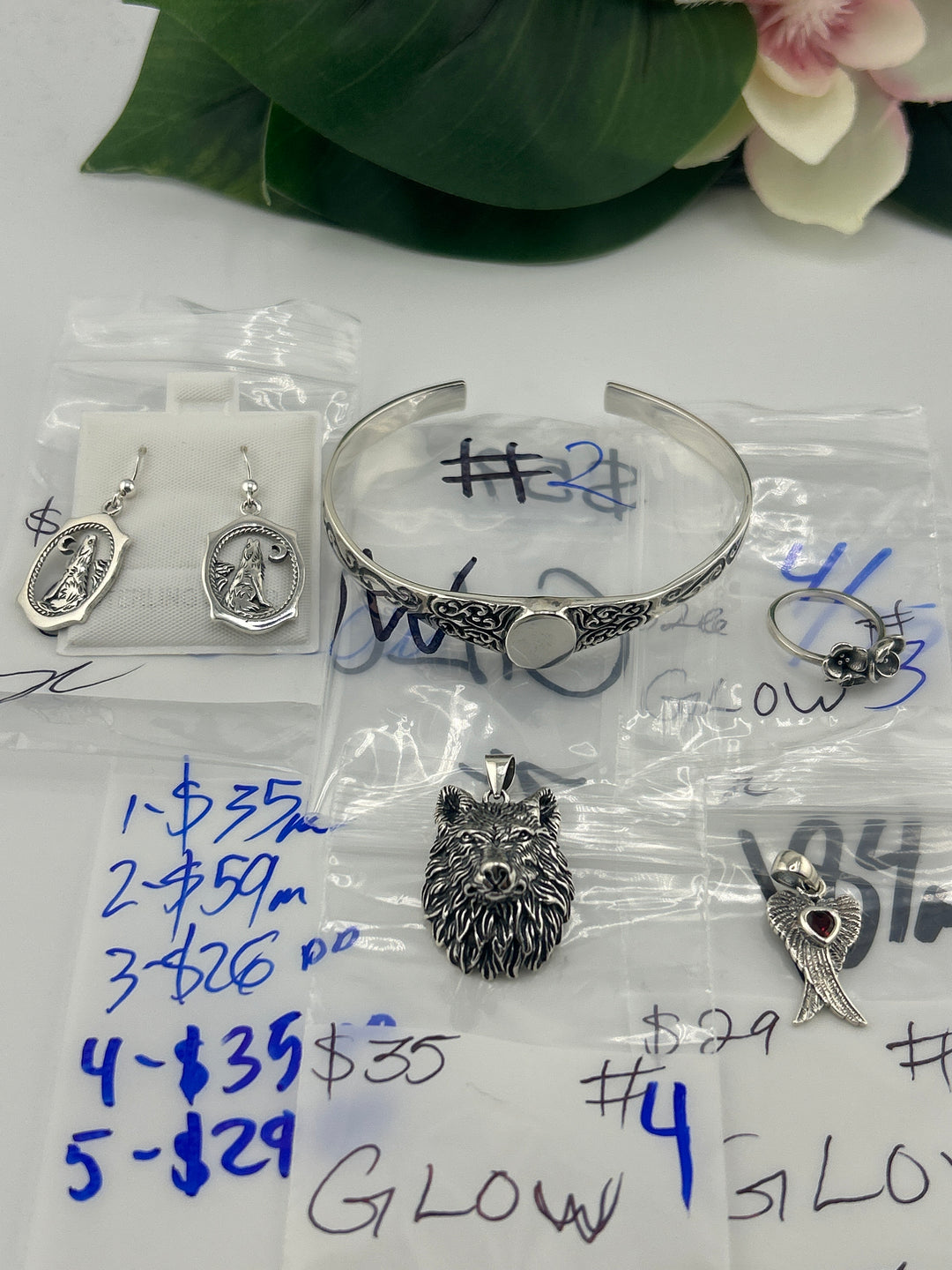 RESERVED FOR: GLOW - 4/25/2025 tiktok Live Show - 5 Sterling Silver Items