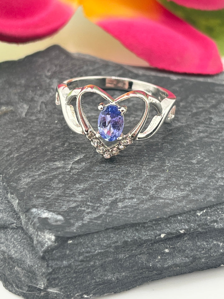Blue Sapphire and 925 Sterling Silver Ring