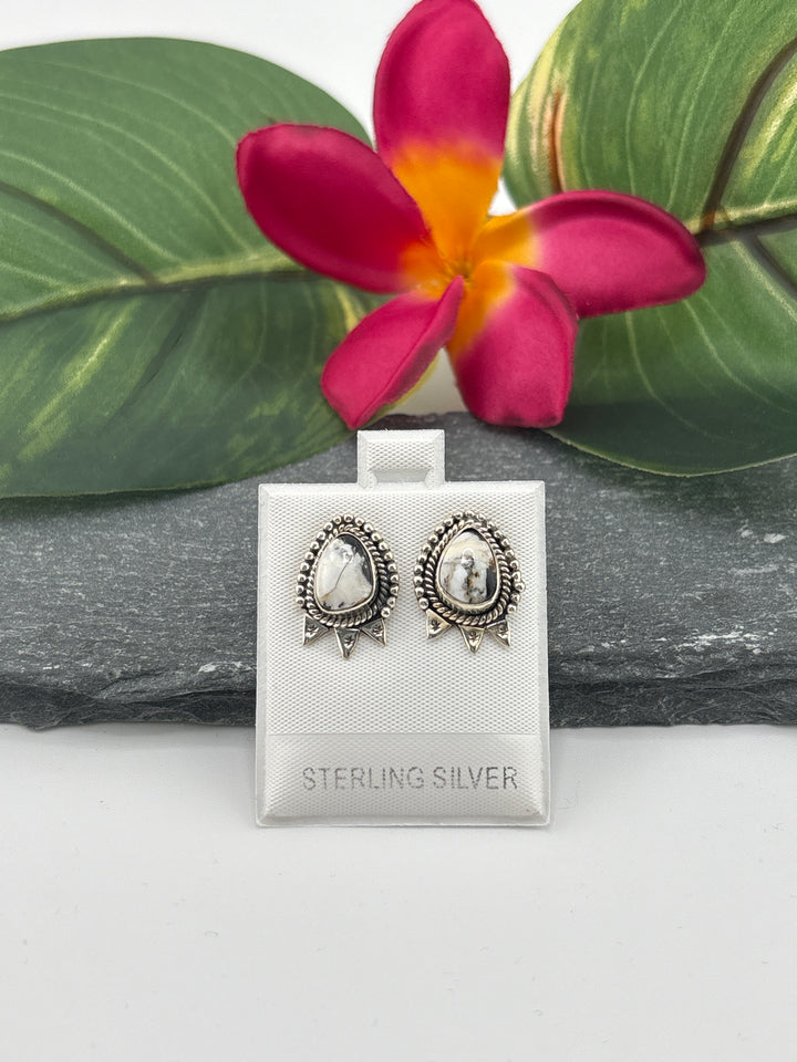 White Buffalo Stud Earrings