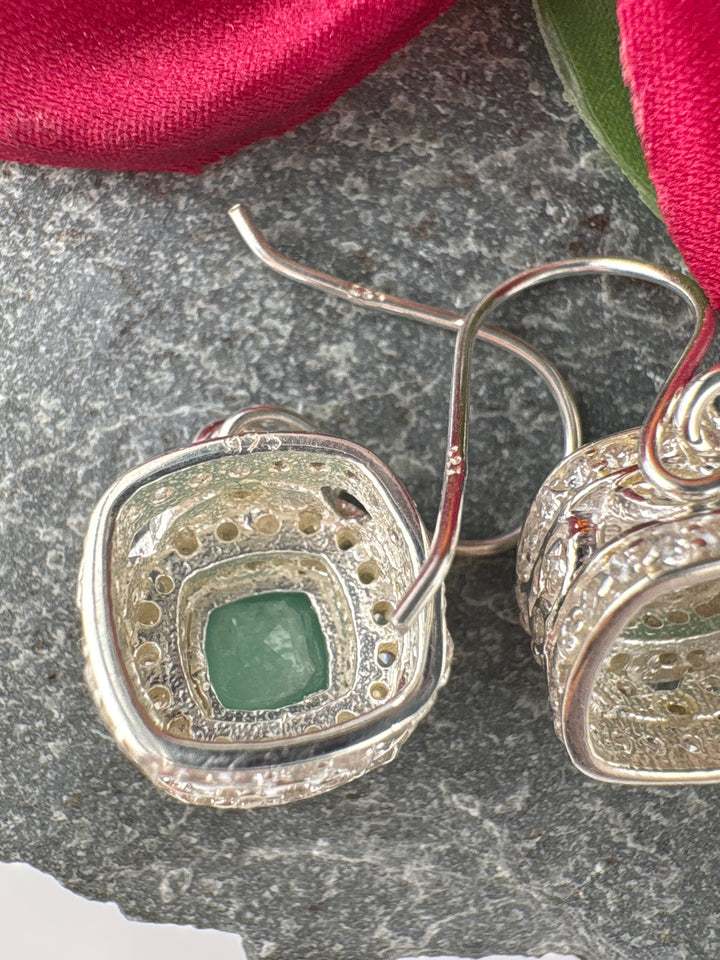 Gemstone w/Cubic Zirconia Earrings