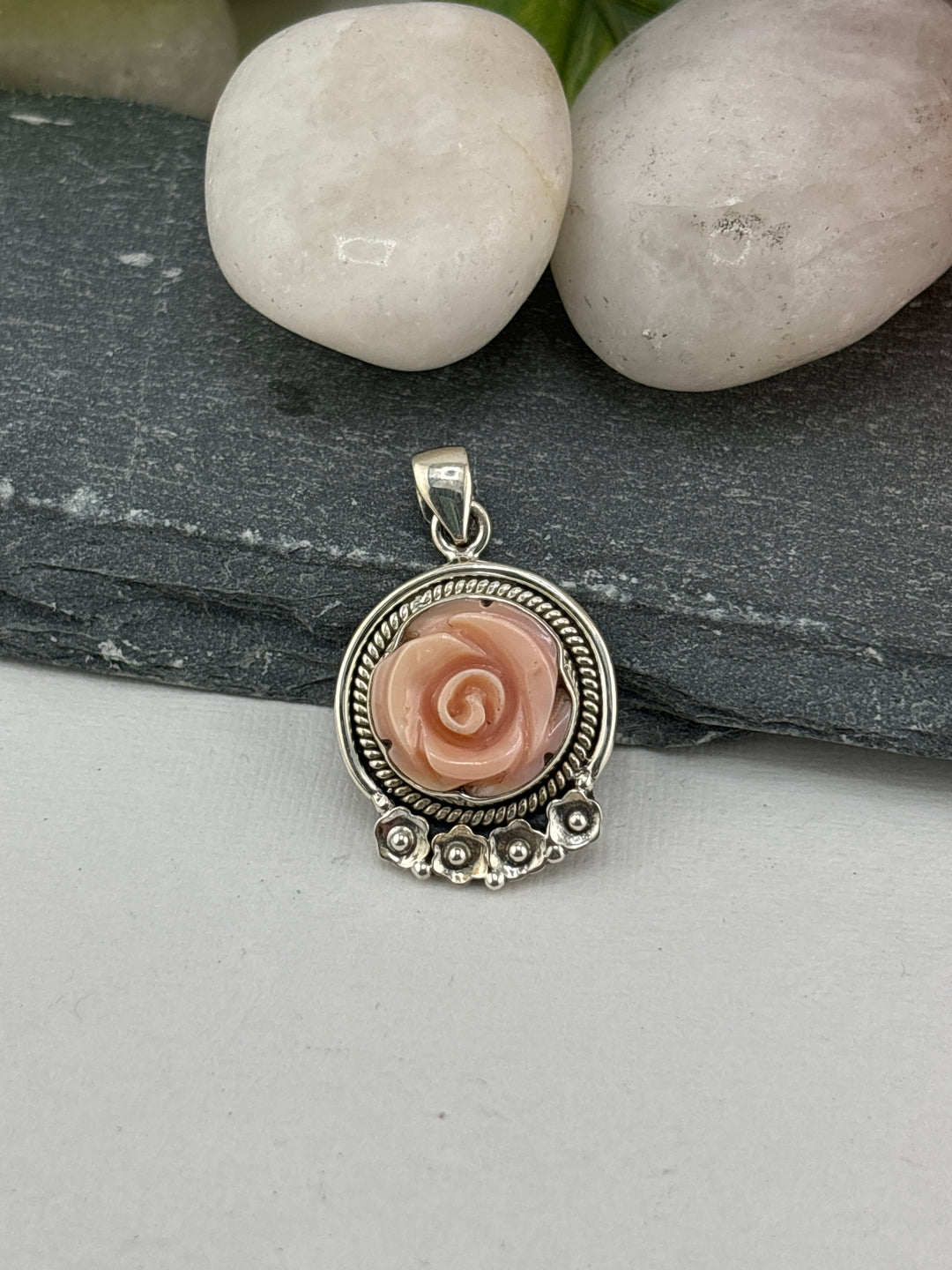 Carved Queen Conch Pendant