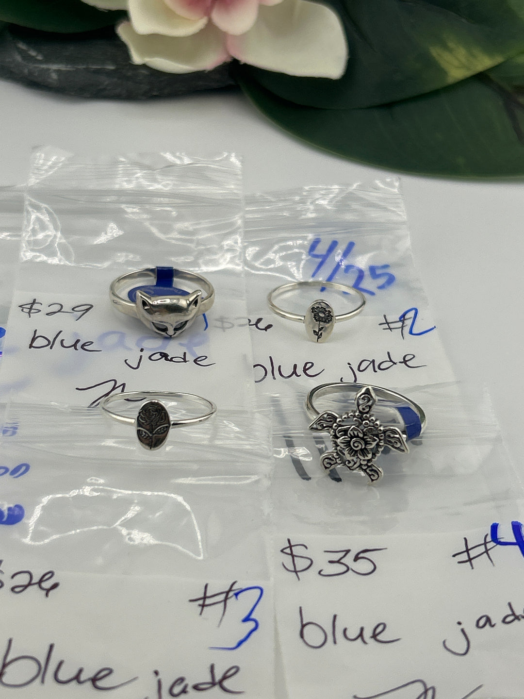 RESERVED FOR: blue jade - 4/25/2025 tiktok Live Show - 4 Sterling Silver Items