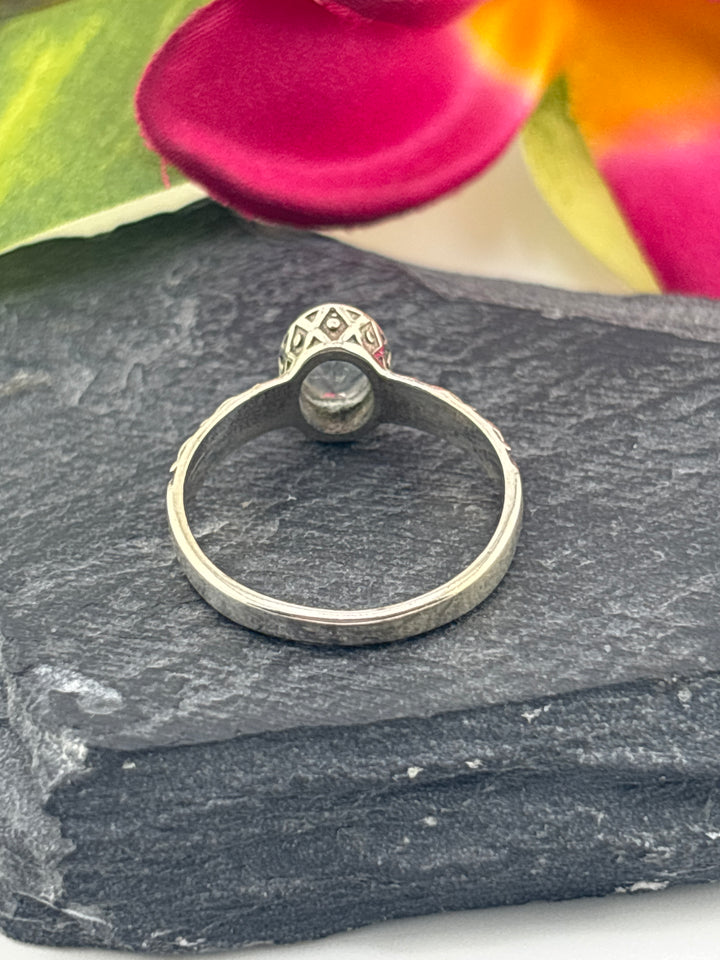 Aquamarine and 925 Sterling Silver Ring Size 7