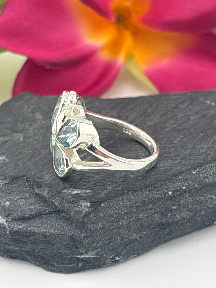 Topaz Butterfly and 925 Sterling Silver Ring Size 6.5