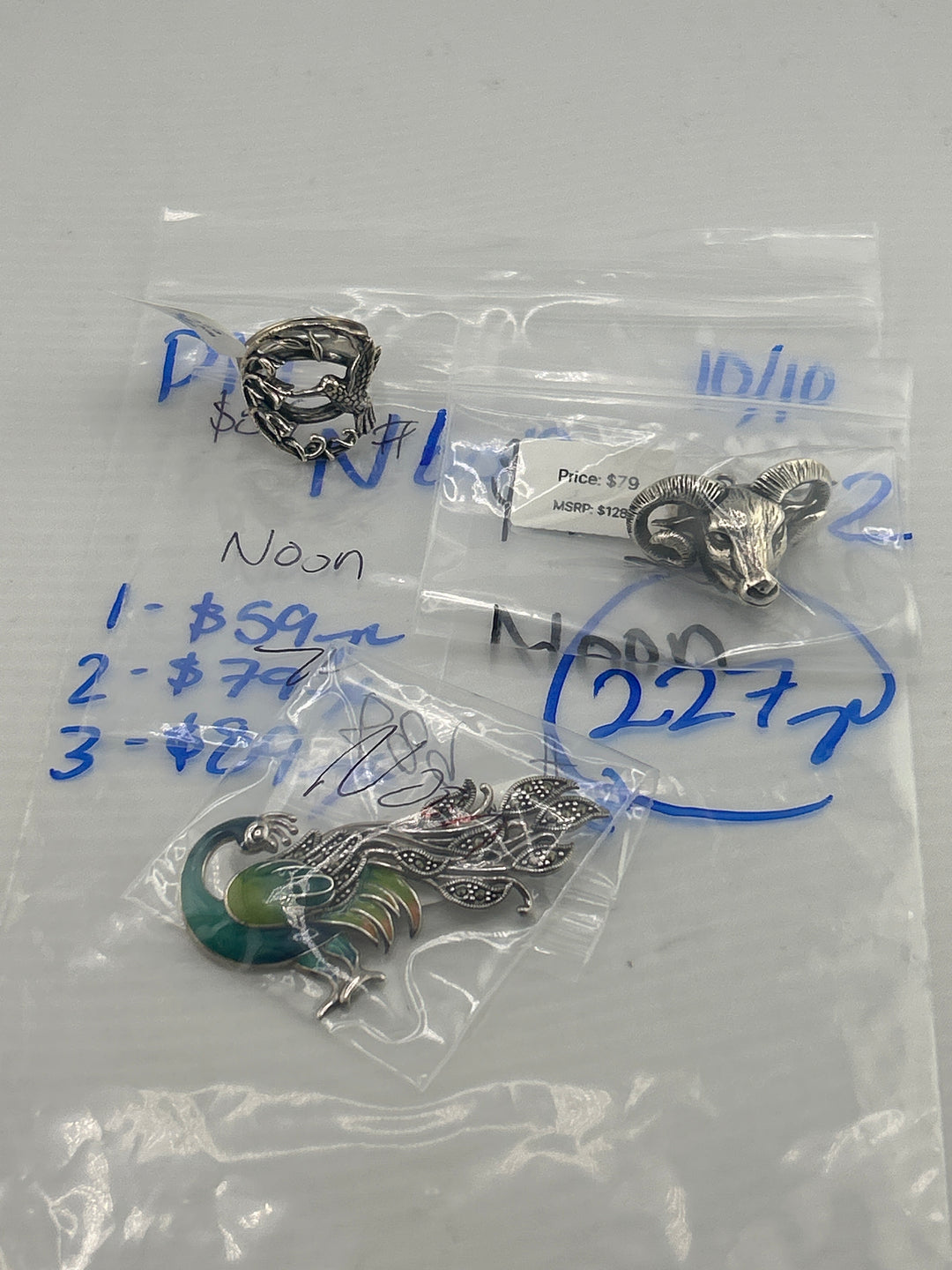 PM SHOW 48HR - RESERVED FOR: Noon - 10/10/2025 FL tiktok Live Show - 3 Sterling Silver Items