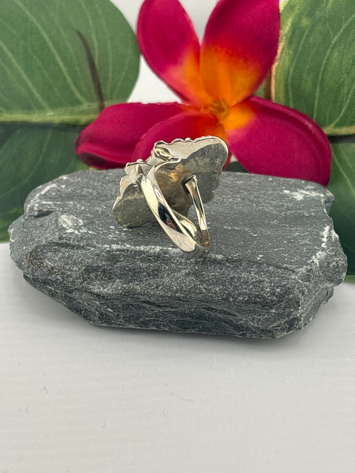 Spiny Oyster Copper Turquoise Ring Size 9.25