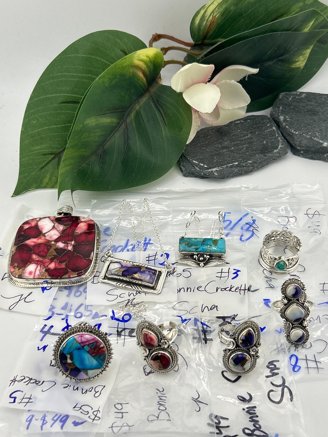 RESERVED FOR: Bonnie Crockett Scha - 5/8/2025 tiktok Live Show - 8 Sterling Silver Items