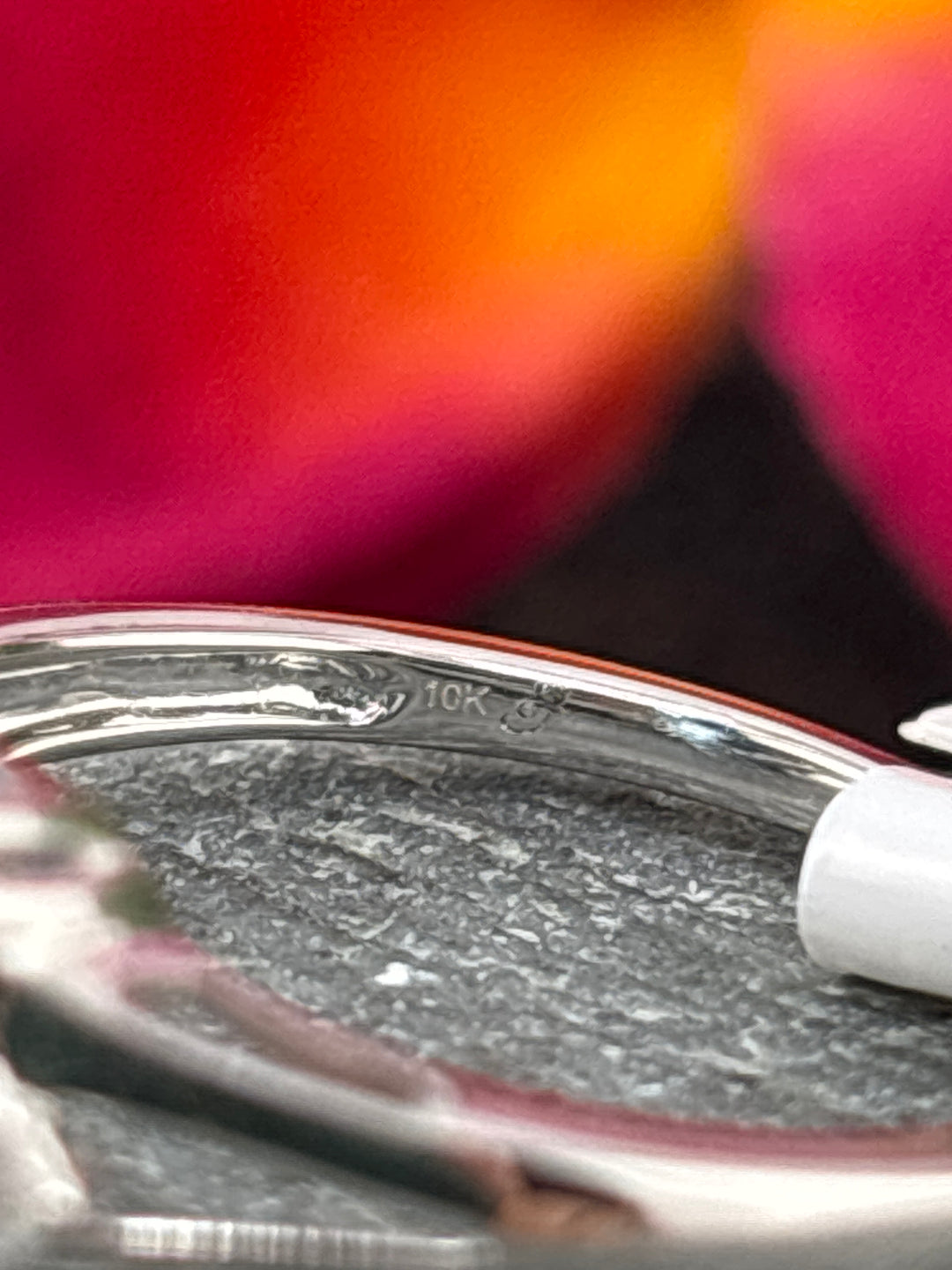 10k White Gold, Blue Topaz and Diamonds Ring Size 6.75