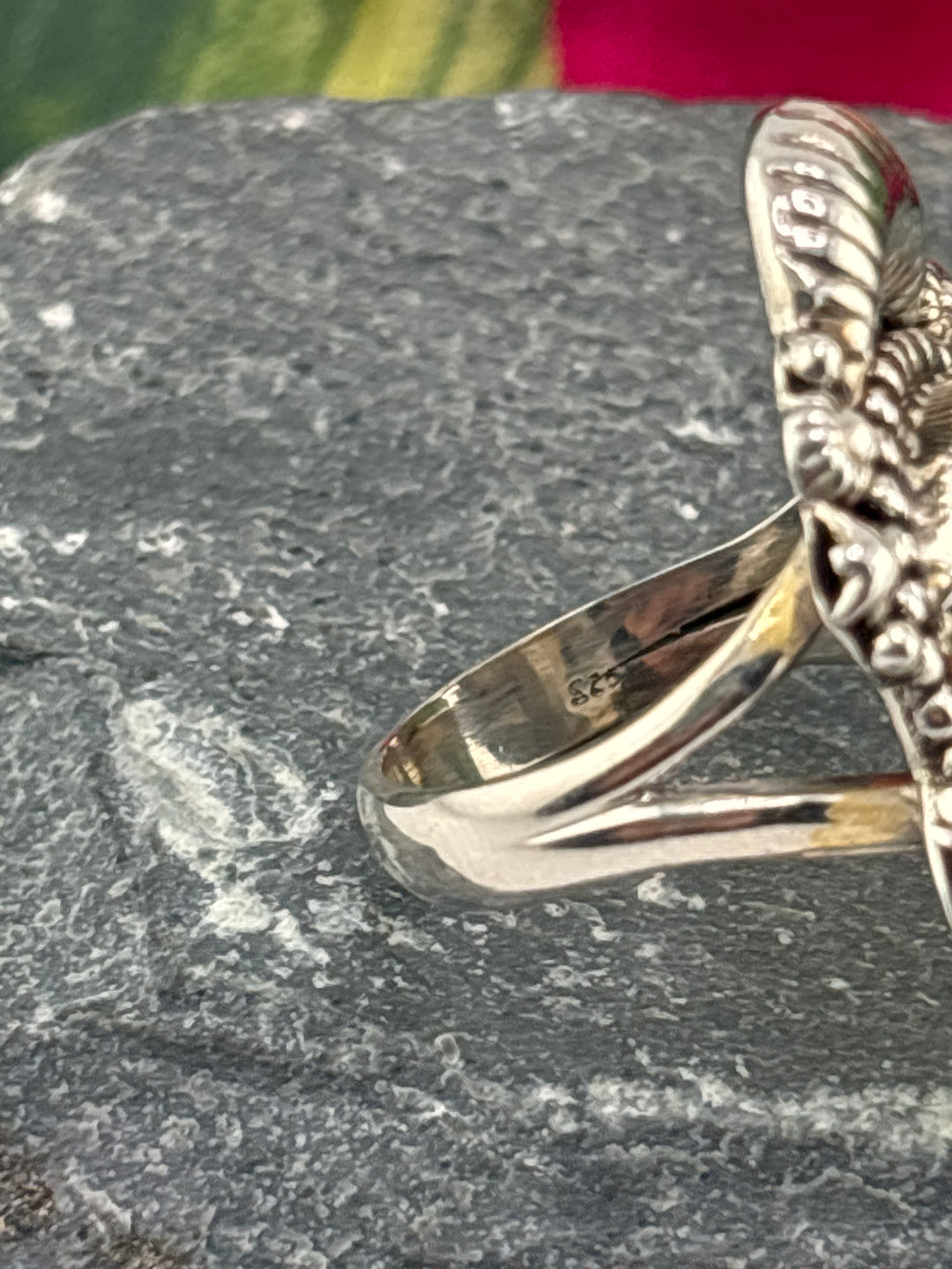 Spiny Oyster Copper Turquoise Ring Size 6