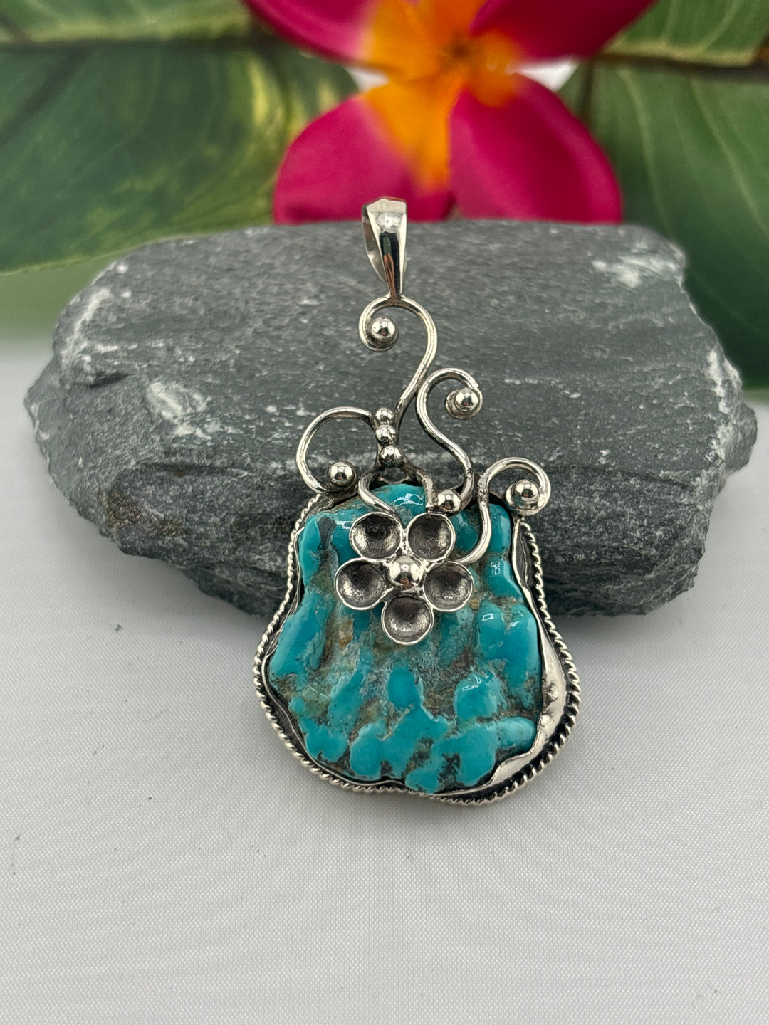 Raw Kingman Turquoise Pendant