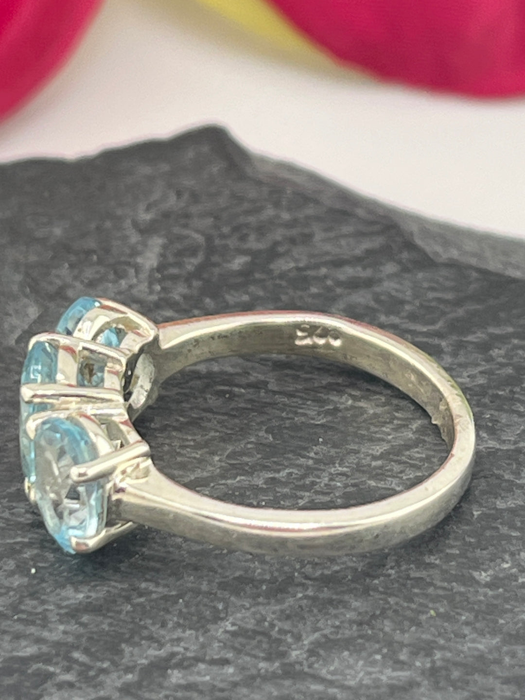 Blue Topaz and 925 Sterling Silver Ring