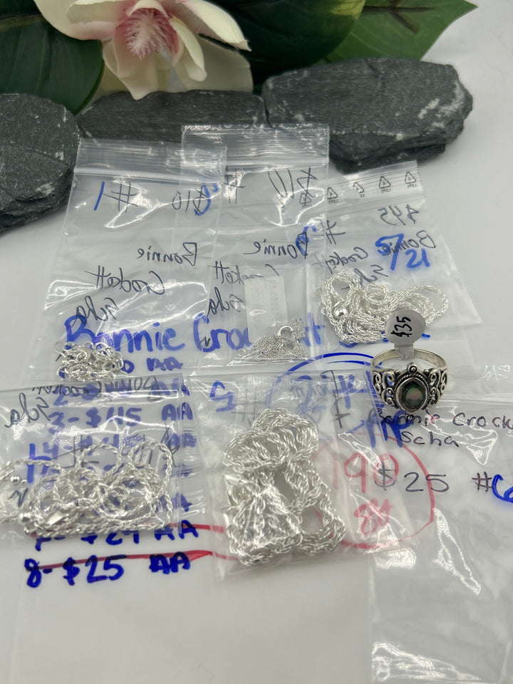RESERVED FOR: Bonnie Crockett Scha - 5/21/2025 tiktok Live Show - 6 Sterling Silver Items