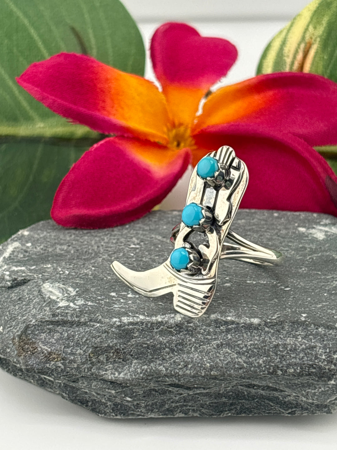 Turquoise Cowboy Boot Ring Size 9.25