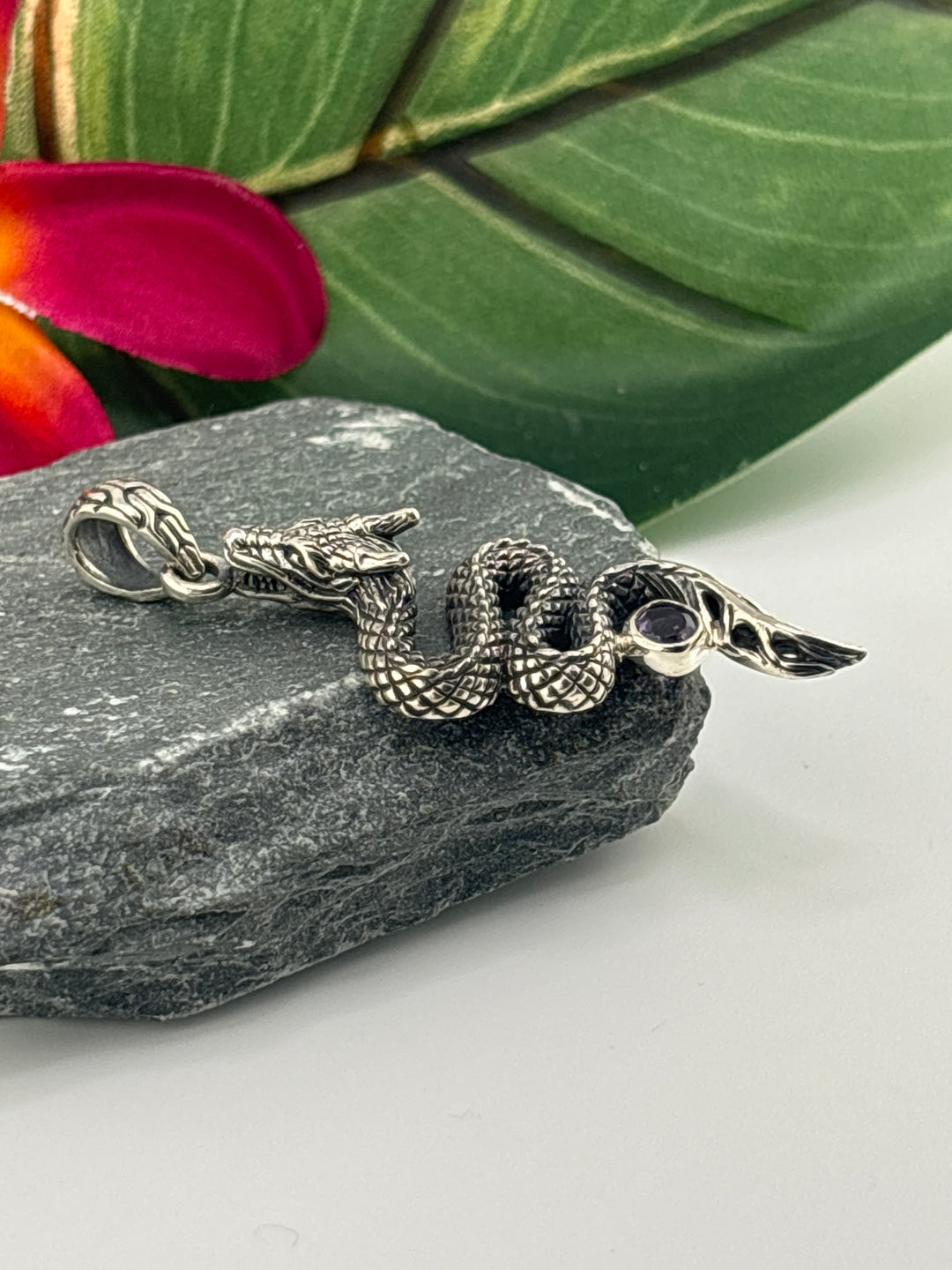 Bali Amethyst Dragon Pendant