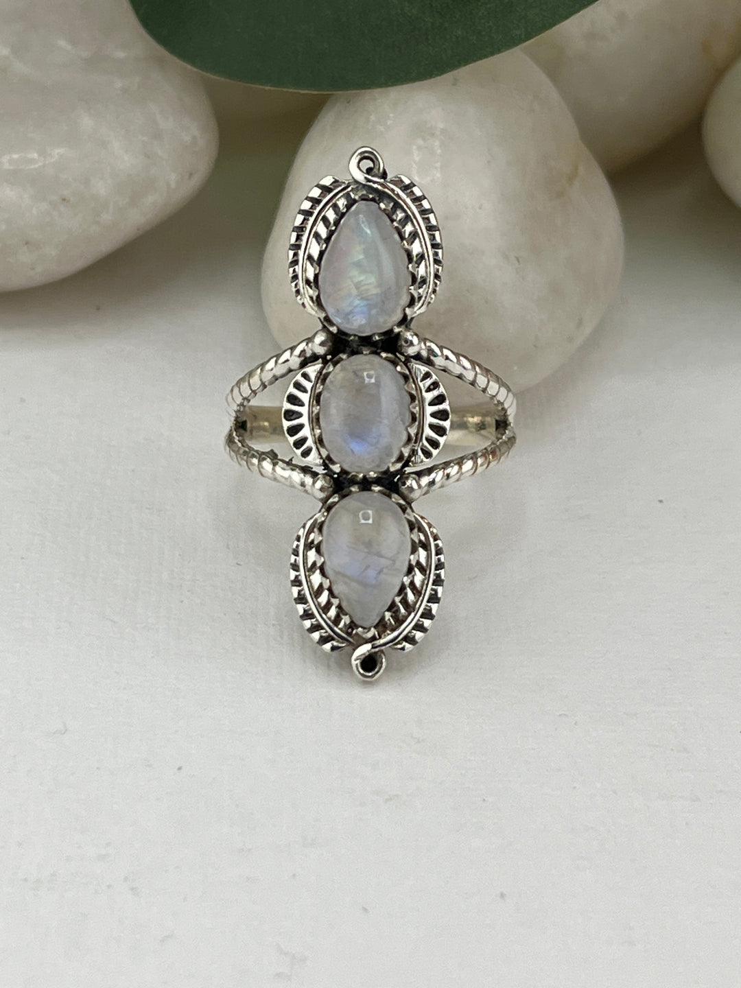 FB 3 Stone Moonstone Ring