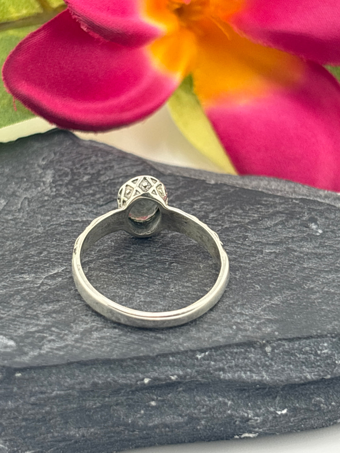 Tourmaline and 925 Sterling Silver Ring Size 6.5