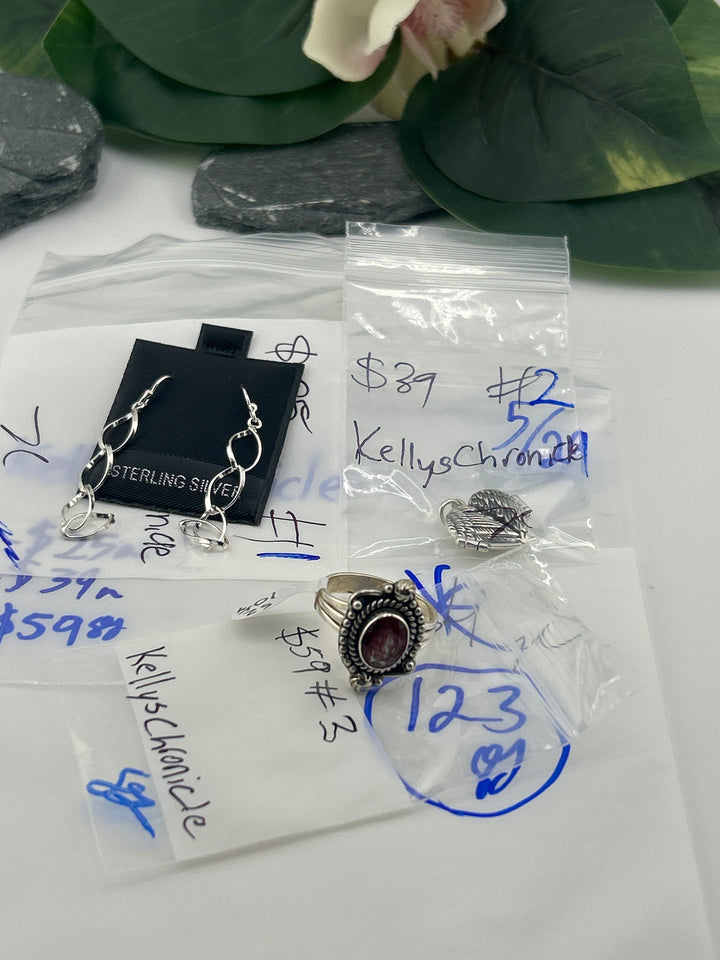 RESERVED FOR: KellysChronicle - 5/29/2025 tiktok Live Show - 3 Sterling Silver Items